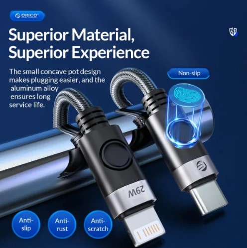 ORICO Charger PD 20W Type-C Charger Set with Lightning Cable Fast Charger for iPhone 14 13 13 12 11 Series. 