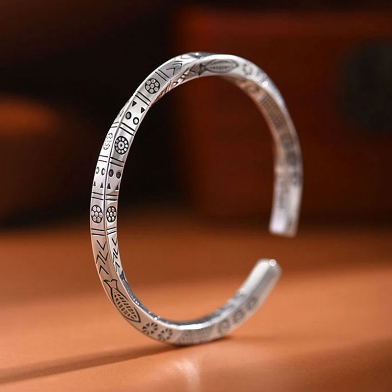 (New) vintage tainle Teel bangle for men women mobiu twited cuff bracelet podazz