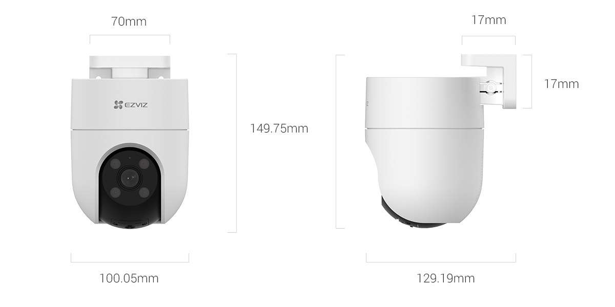 4G Sim supported H8C Ezviz 4MP Outdoor CC Camera with AI image detection. 