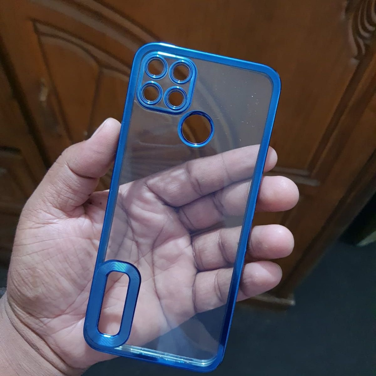 For Realme C21 Logo View with Camera Lens Protector Soft Slim CD Phone Cases For Realme C21 Back Cover. 