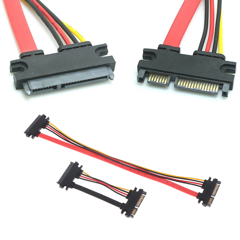 SATA 22 Pin Male To Female Sata Extension Cable SATA 3 22Pin Data Power Cable
