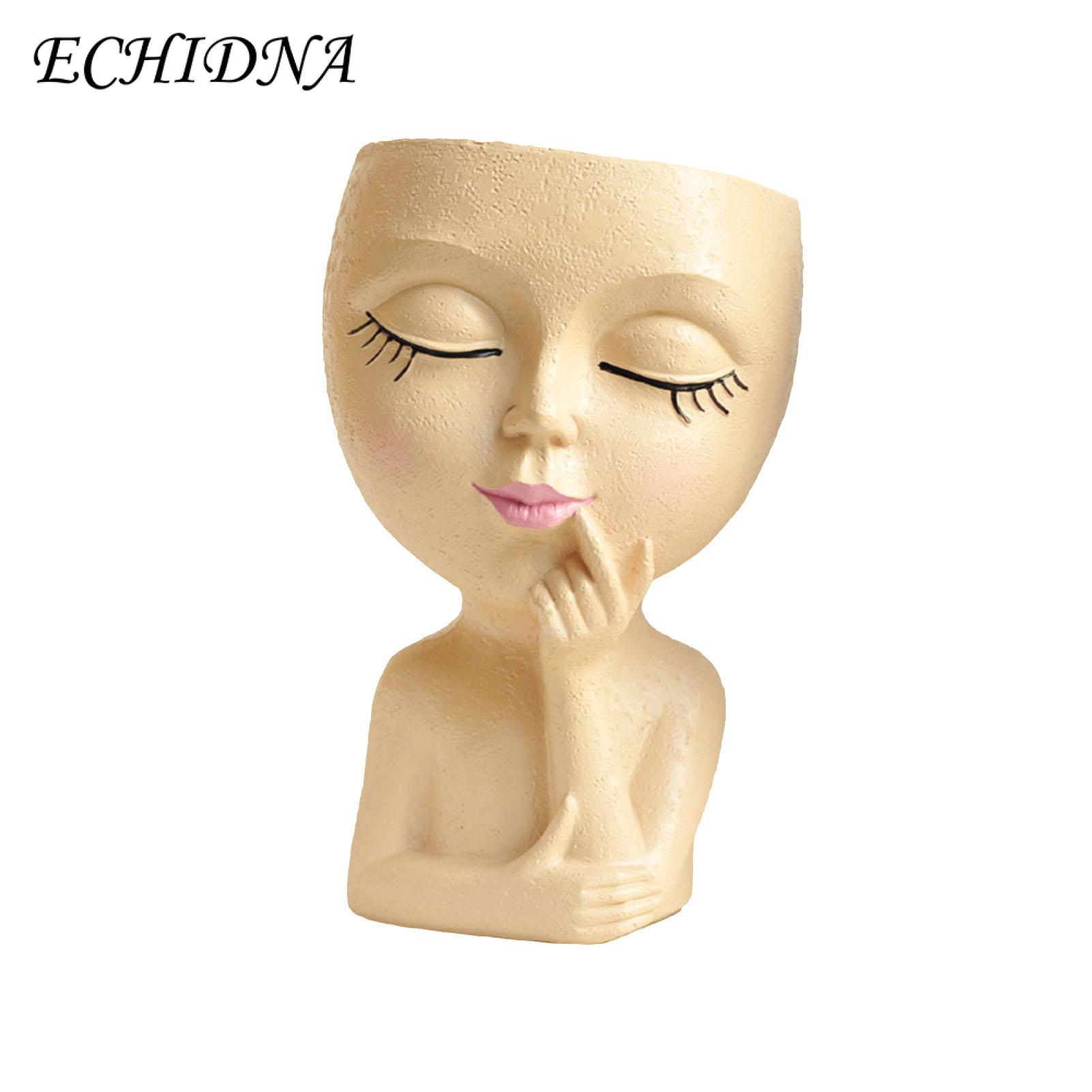 Large Face Planter Unique 3d Women Head Planter Pot with Drainage Hole for Indoor Outdoor Plants Home Garden Decor 3d Face Planter