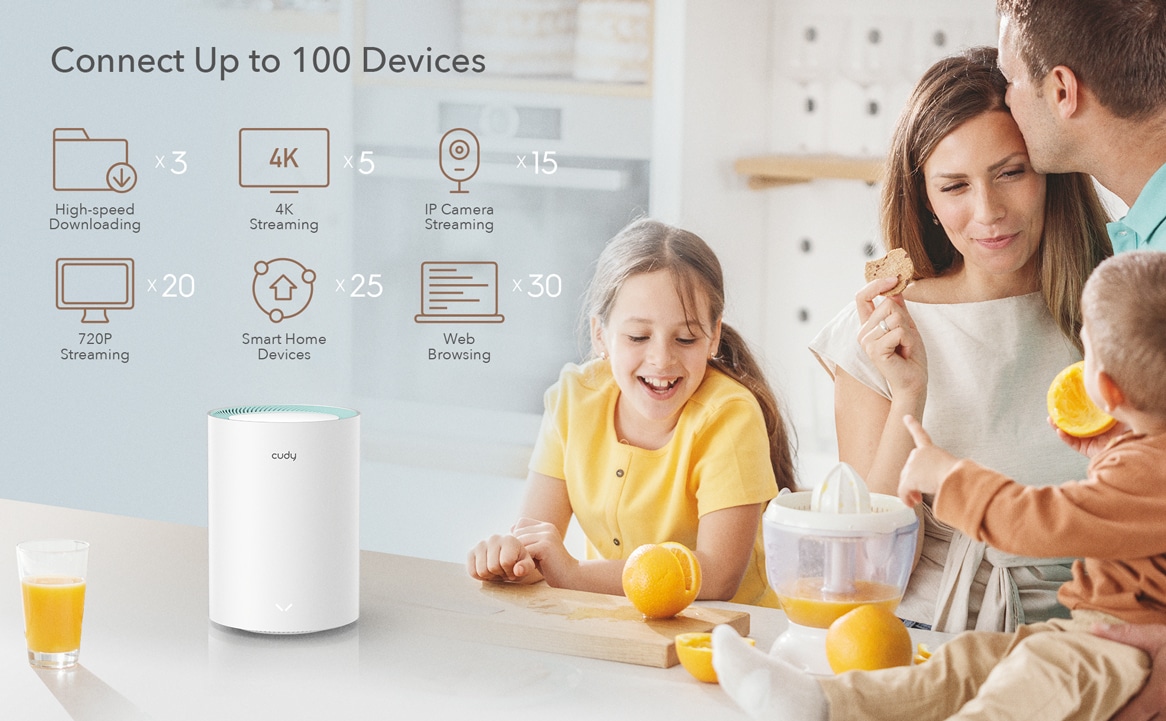 Cudy M1300 AC1200 Whole Home Mesh WiFi Router (1 Pack). 