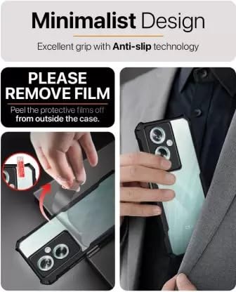 OPPO A79 5G Edge-Reinforced Shockproof Cushion Back Clear Hybrid Transparent Hard Cover Casing-ELF. 
