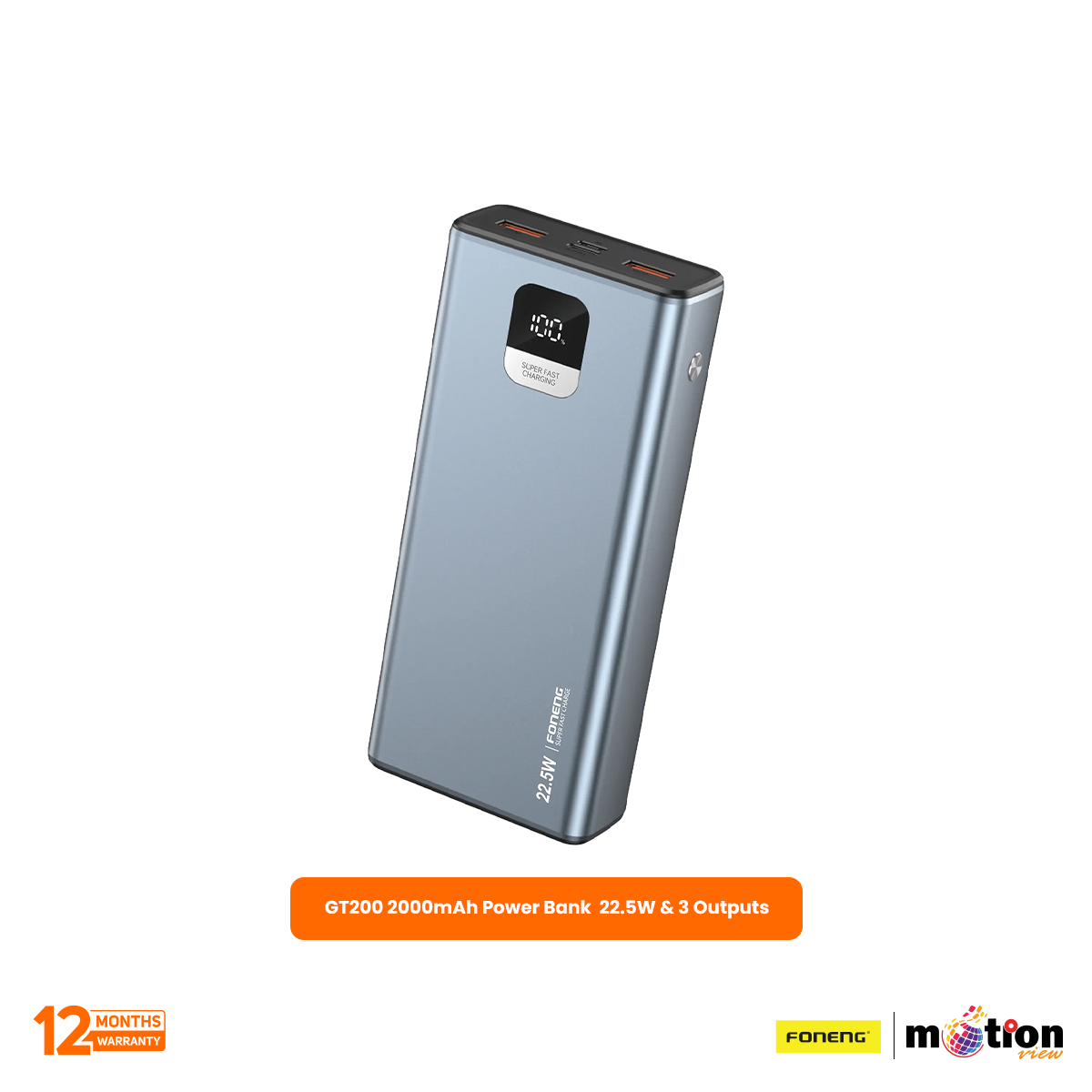 Foneng Power Bank PD 22.5W LED Display, 20,000 mAh GT200