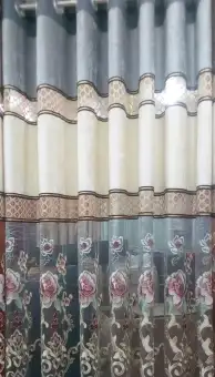European Peony Pattern Voile Curtains Tulle Sheer Valances Home