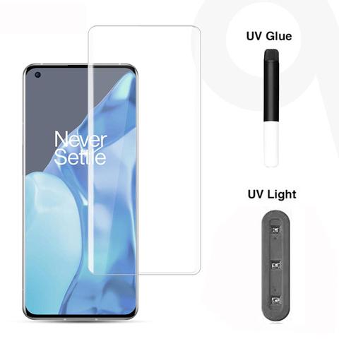 OnePlus 9 Pro  1+9Pro Full Coverage Curve Premium Tempered UV Glass Screen Protector. 