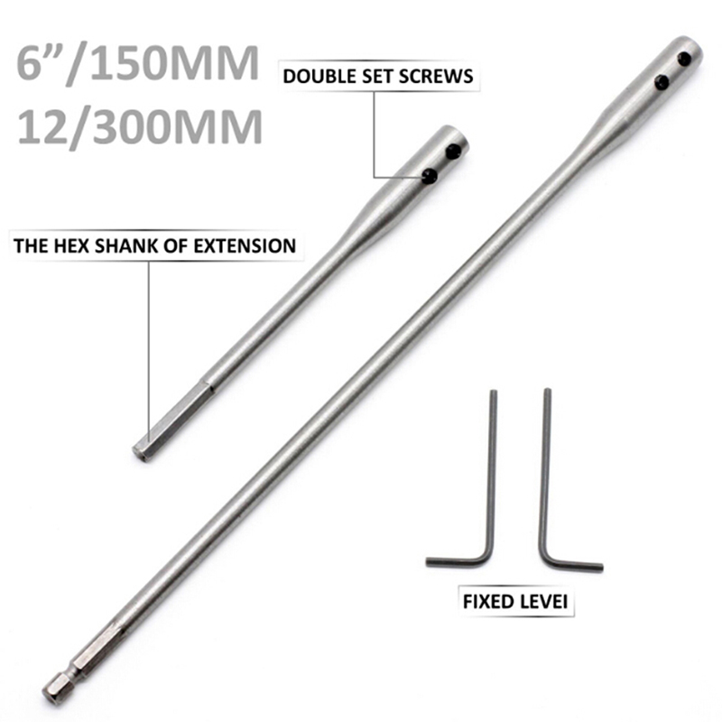 Extension Bar Set 6" 12" Hex Key Drill Bit Extension Bar Paddle Bits BAWEI