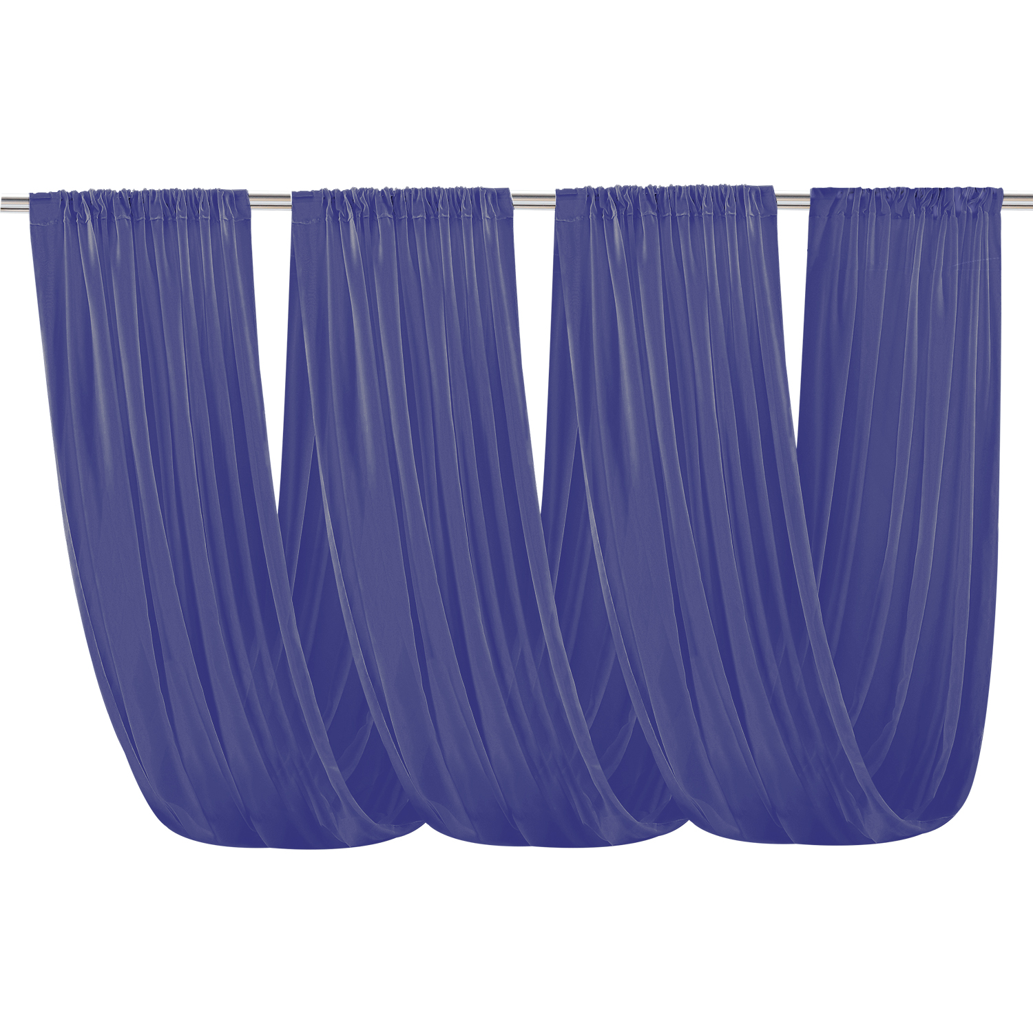 6 Panels Chiffon Ceiling Drapes Long Vaulted Draping Fabric DIY Wedding Drapes Curtains (5ftx10ft/5ftx20ft ). 