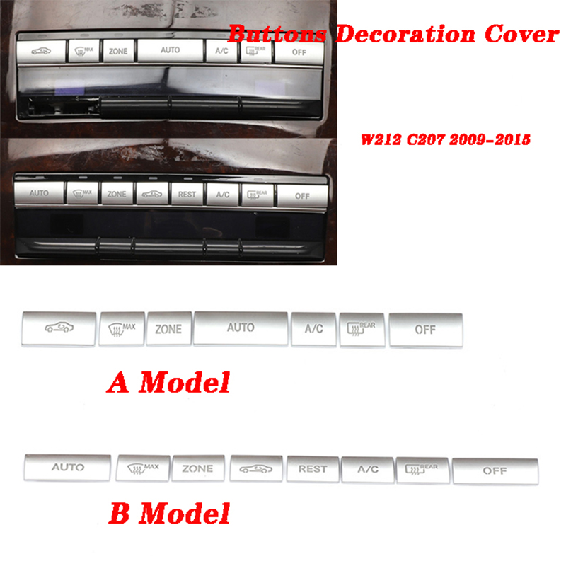 Car Console Air Conditioning Buttons Decoration Cover Trim for Benz E Class W212 C207 2009-2015 Interior Accessories A
