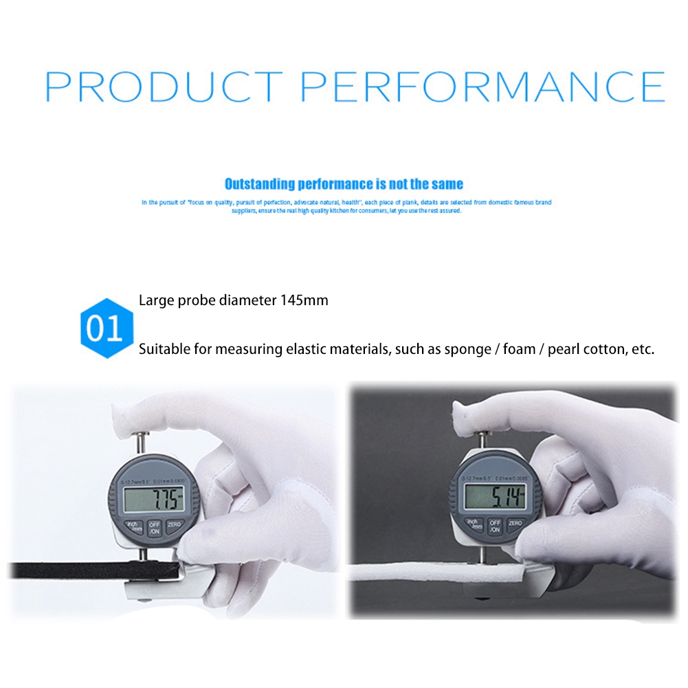 Digital Thickness Gauge Electronic Thickness Meter Measure Thickness of Paper Cloth Thin Metal Micrometer 0.01mm C. 