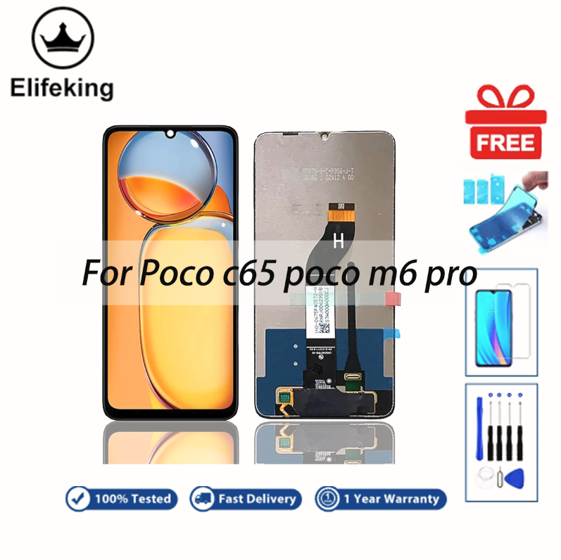 LCD No Frame For Xiaomi Poco C65 Poco M6Pro Display Touch Screen Digitizer Assembly Replacement Parts