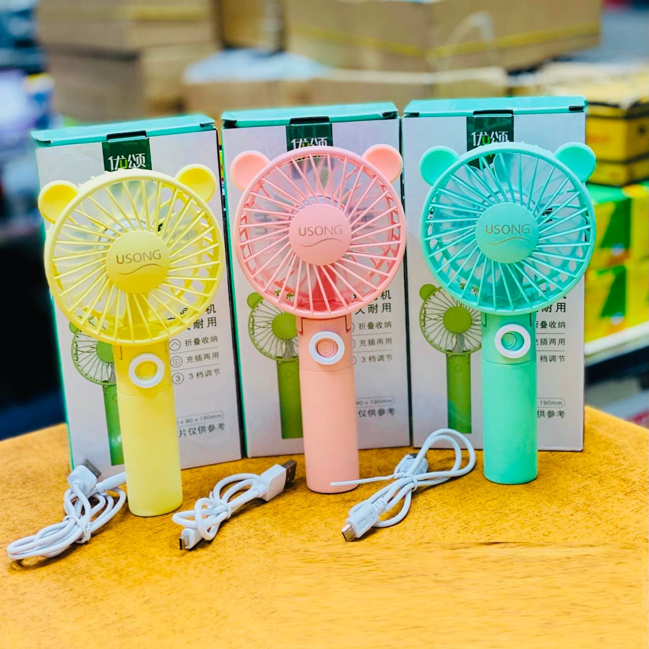 Hand fan Rechargeable Mini Fan with USB Charging | 3 Speed Option | Portable, Handheld and Small Table Fan