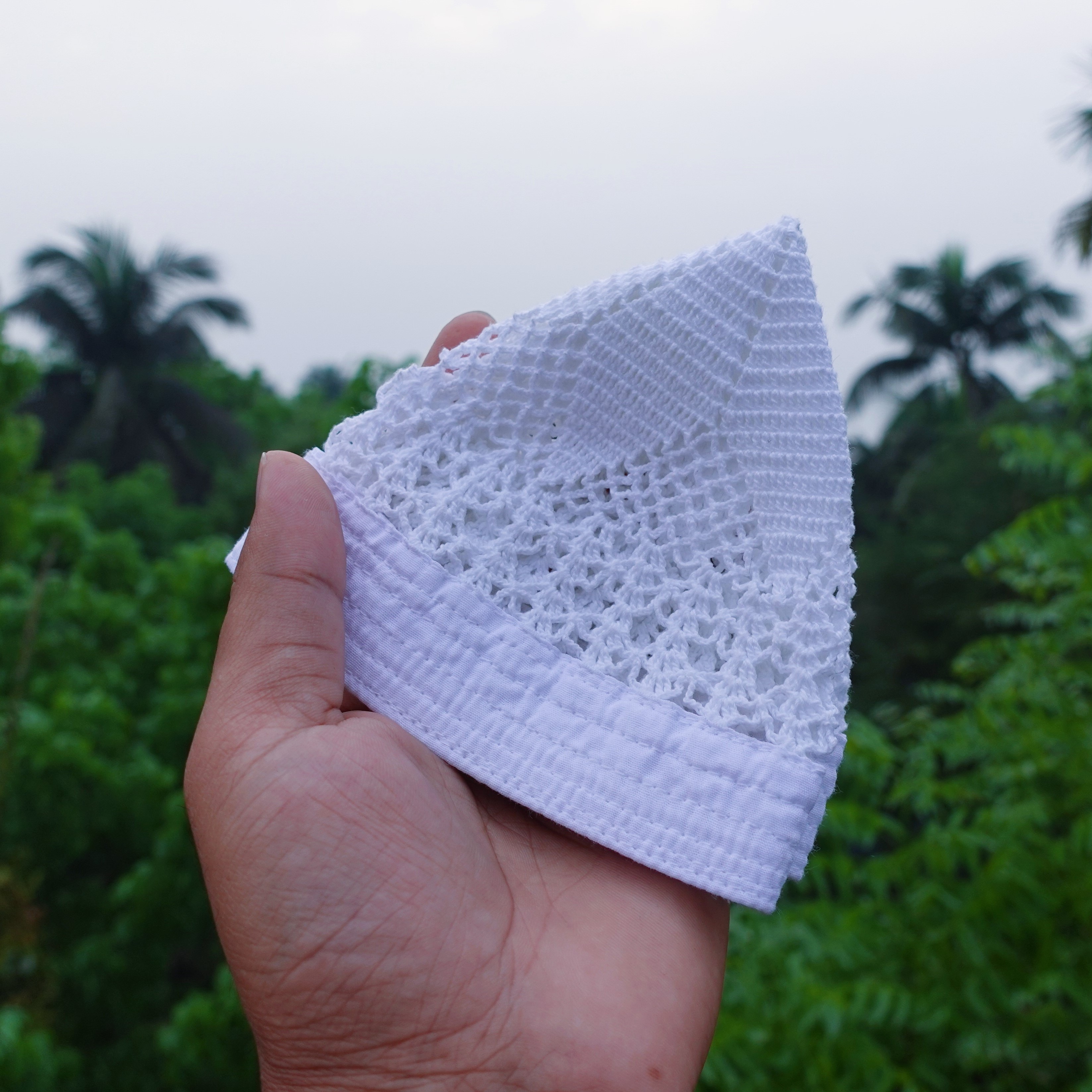 White Color Beautiful Design Tahfiz Tupi -Tupi For Men - Cap For Men -1pc Cap - Comfortable And Stylish. 