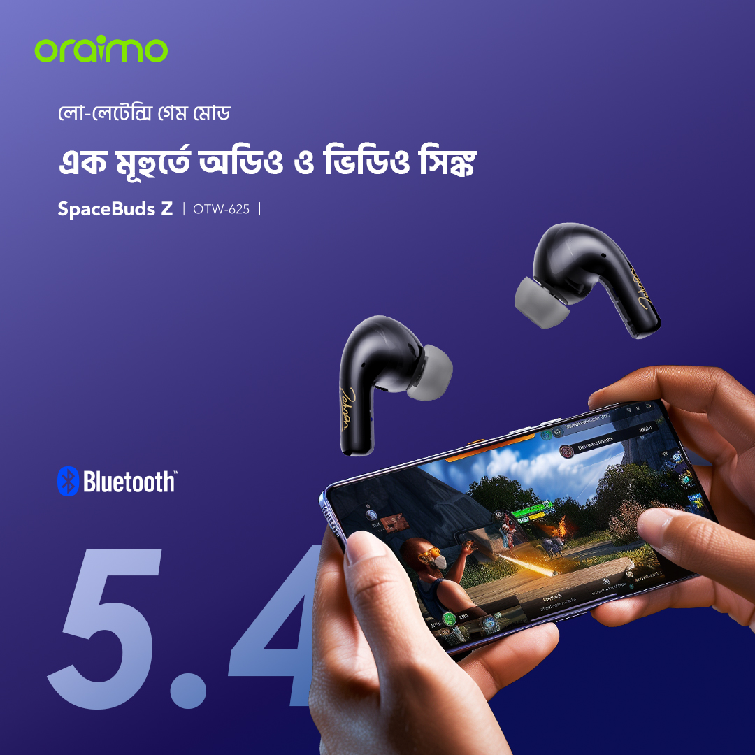 oraimo SpaceBuds Z ANC True Wireless Earphones co braned with Tahsan. 