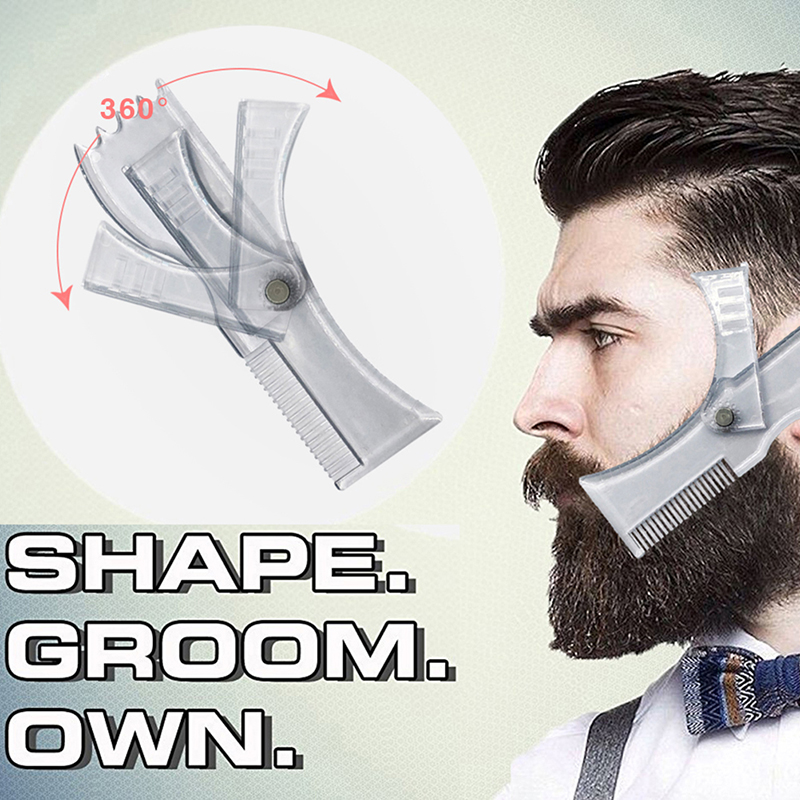 Adjustable Beard Shaping Tool Men Portable Styling Stencil Comb Template Trimmer SUPER BABY. 