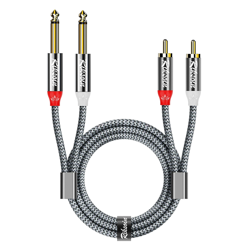RCA To 1/4 Audio Cable Dual 1/4 Inch TS To Dual RCA Stereo Audio Interconnect Cable for Speaker Mixer Amplifier TV and More. 