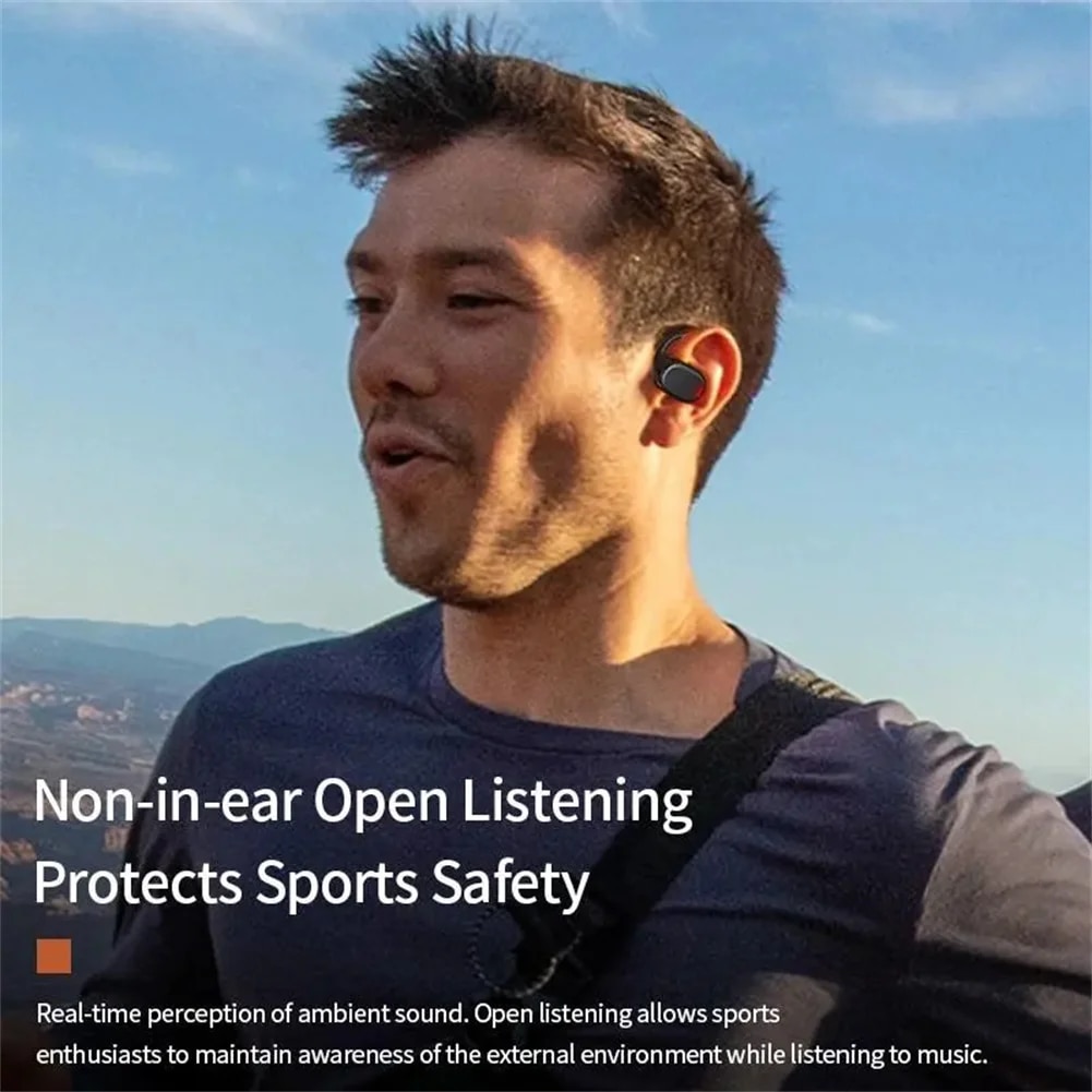 JS270 Wireless Headphones Bone Conduction Waterproof Open Ear Hanging Earbuds Noise Canceling Stereo Bluetooth 5.3 Earphone. 