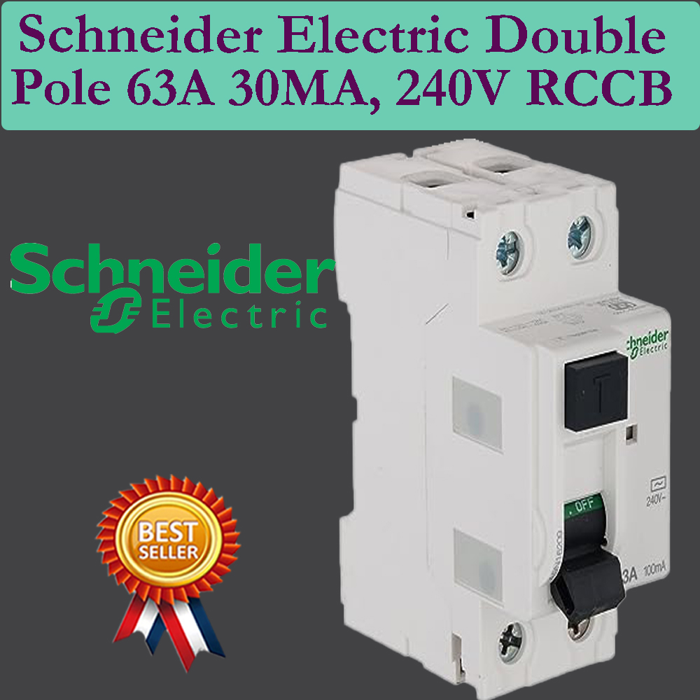 Schneider Double Pole Rccb Residual Current Circuit Breaker 63A 30MA, 240V Original. 