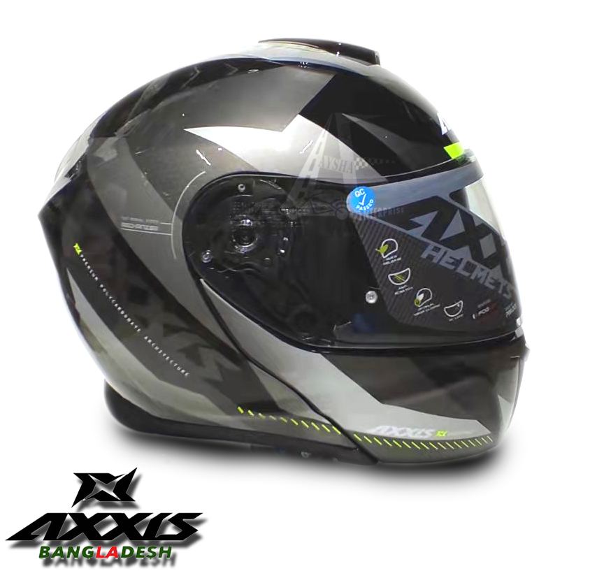 Full Face Axxis Eagle Gecko SV  Shield B2 Glossy Grey. 