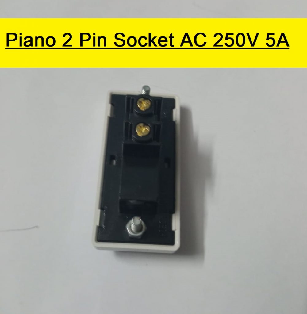 Piano 2 Pin SOCKET AC 250V 5A 2-Pin Heavy Duty Brass Contact Socket Switches For Electrical Devices Mobile Charger AC Line Socket Made In Bangladesh. 
