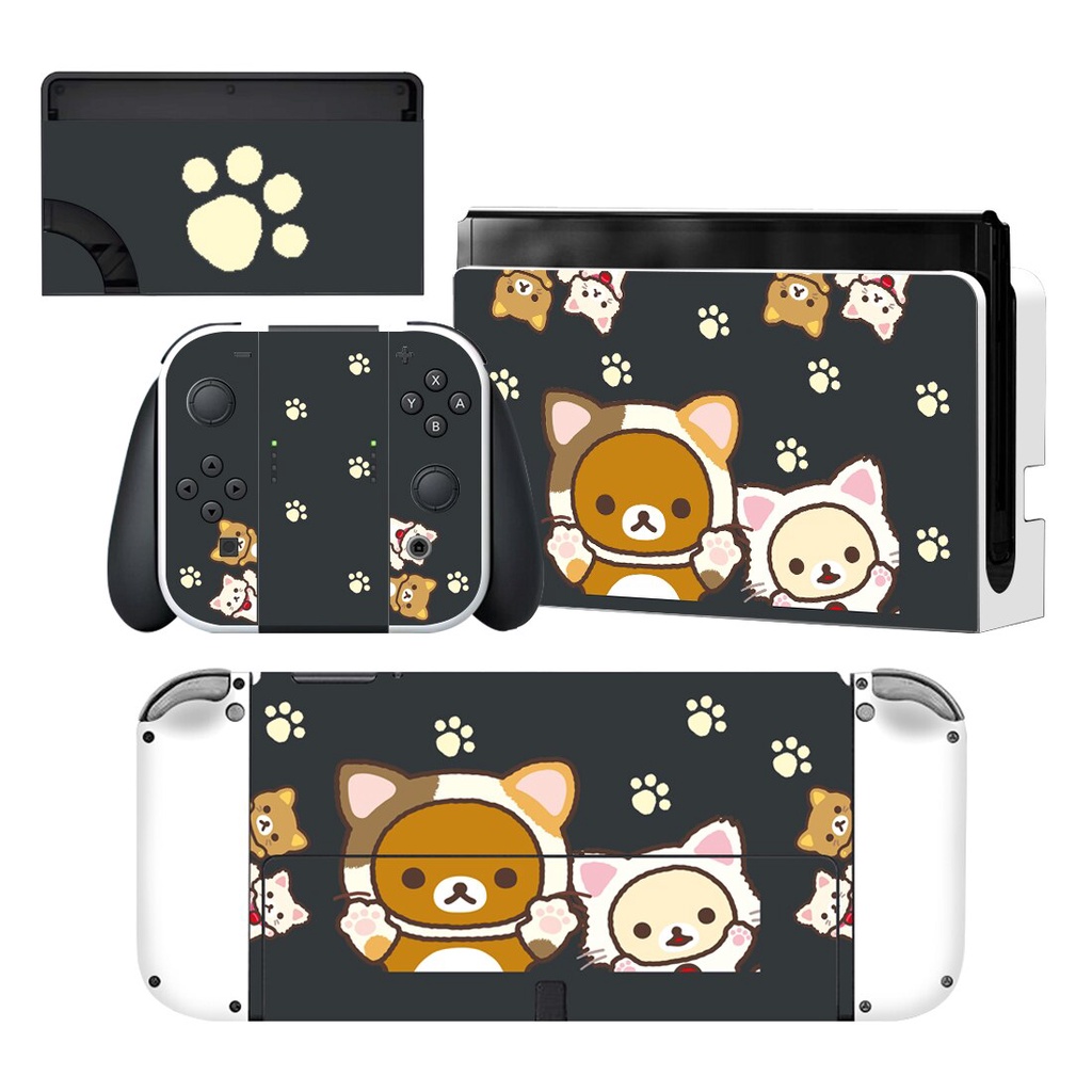 Rilakkuma Korilakkuma Nintendo Switch Oled Skin Cover Sticker Decal for NS OLED Console Joy-con Controller Dock Vinyl. 