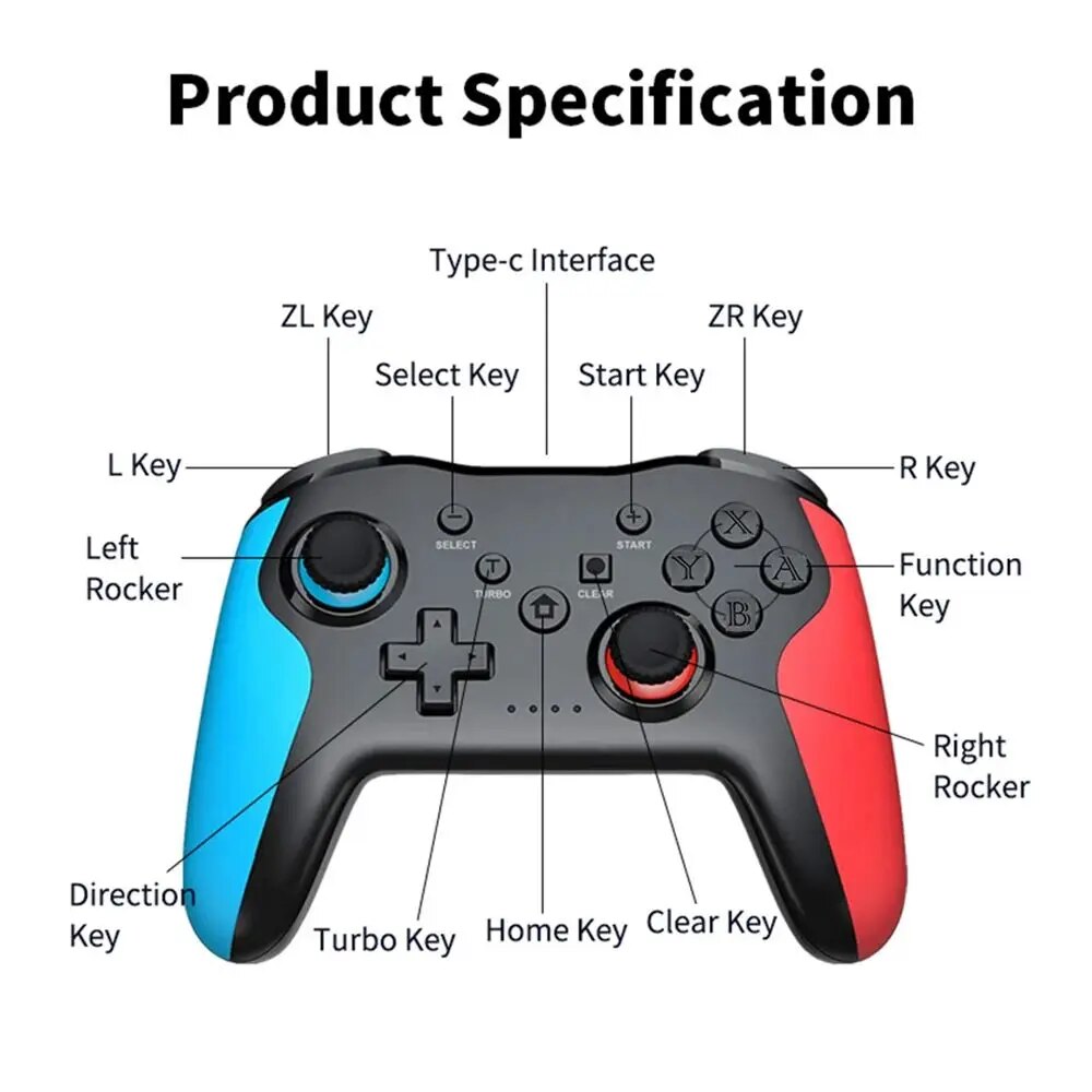 BT 2.4G Wireless Controller For Nintendo Switch Pro Smartphone PC TV Box Tablet PS3 Tesla Gamepad PC Joystick Controller. 