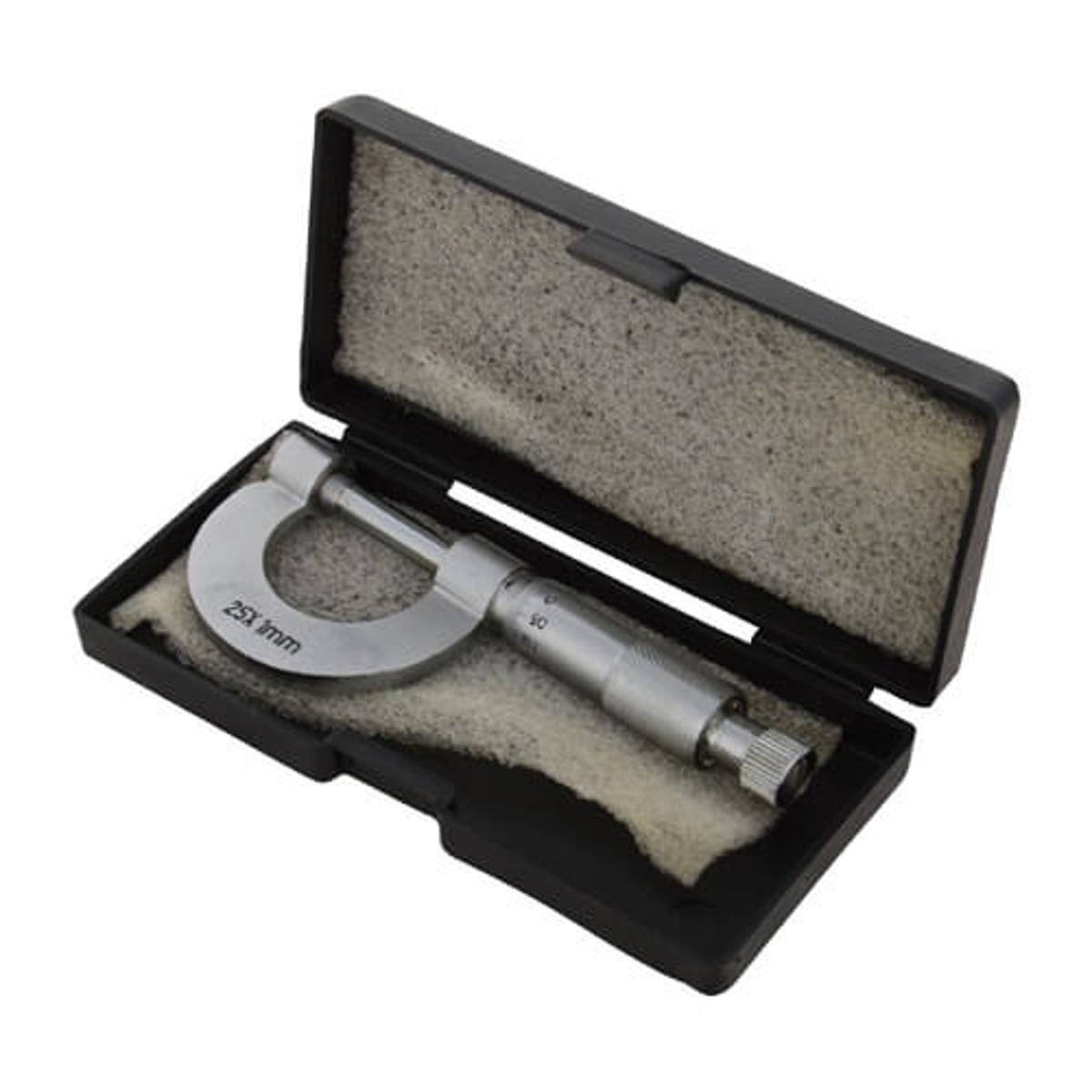 Micrometer Screw Gauge 25 mm, SS Thread in Black Box