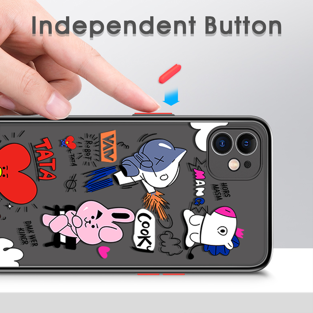 UCUC for Samsung Galaxy J7 2015 J700 J7 Core Back Cover BTS Anthropomorphic Image Frosted Transparent Hard Phone Case Thin Shockproof Full Cover Camera Protect Case. 