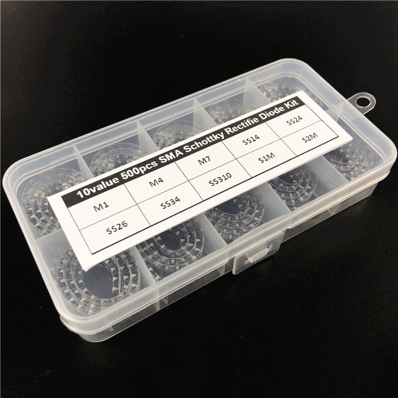 【happy one】10Values SMD M1 M4 M7 SS14 SS24 SS26 SS34 SS310 S1M S2M SMA Rectifie Diode Kit. 