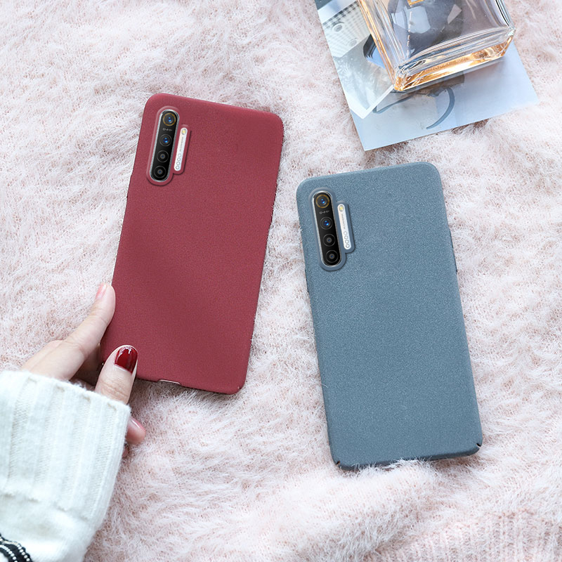 Tokifu For Realme X2 Back Cover Matte Simple Solid Color Soft Silicone TPU Case. 
