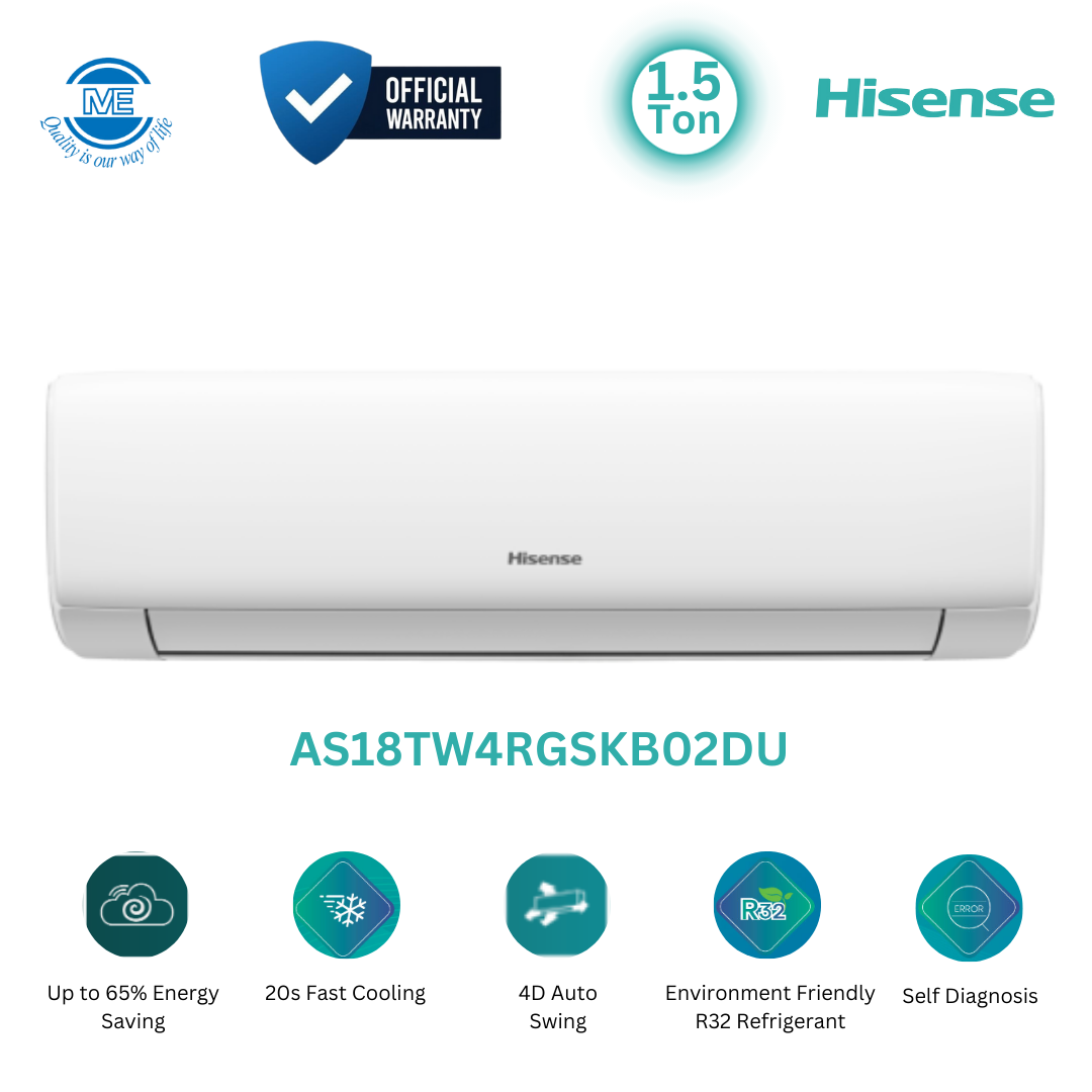 HISENSE 1.5 Ton Split Inverter AC With Self Clean | AS18TW4RGSKB02DU