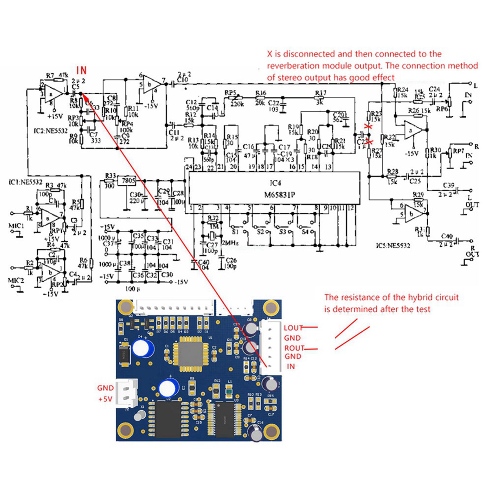 LKPCIGCXM 10X DSP Digital Reverb Module Karaoke Reverb Board Mixer Effector Module 0-99 100 Kinds of Effect. 