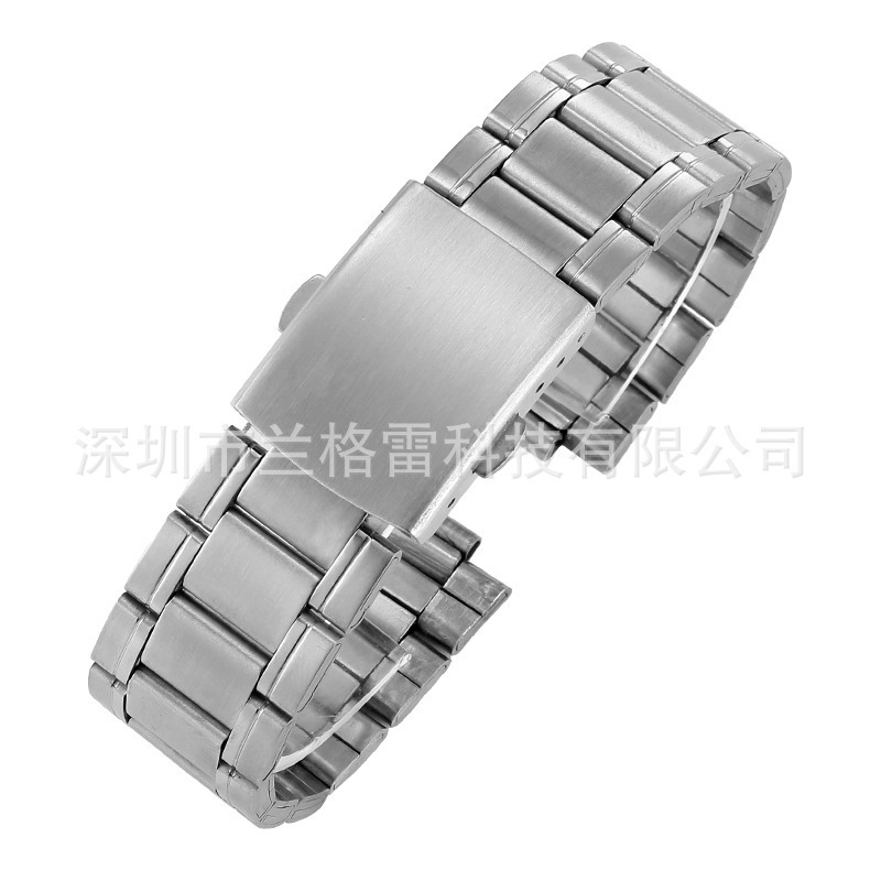 Five-bead stainless steel imitation solid strap with universal steel strap 12/14/16/18/20/22/24mm men's bracelet