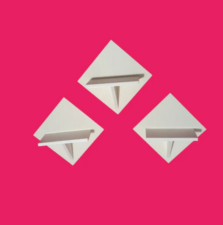 3 Pcs Wall Hanging Kite Flower Stand . Self Adhesive Punch Free Wall Decorative Showpiece Holder Only . Only square Shape Stand