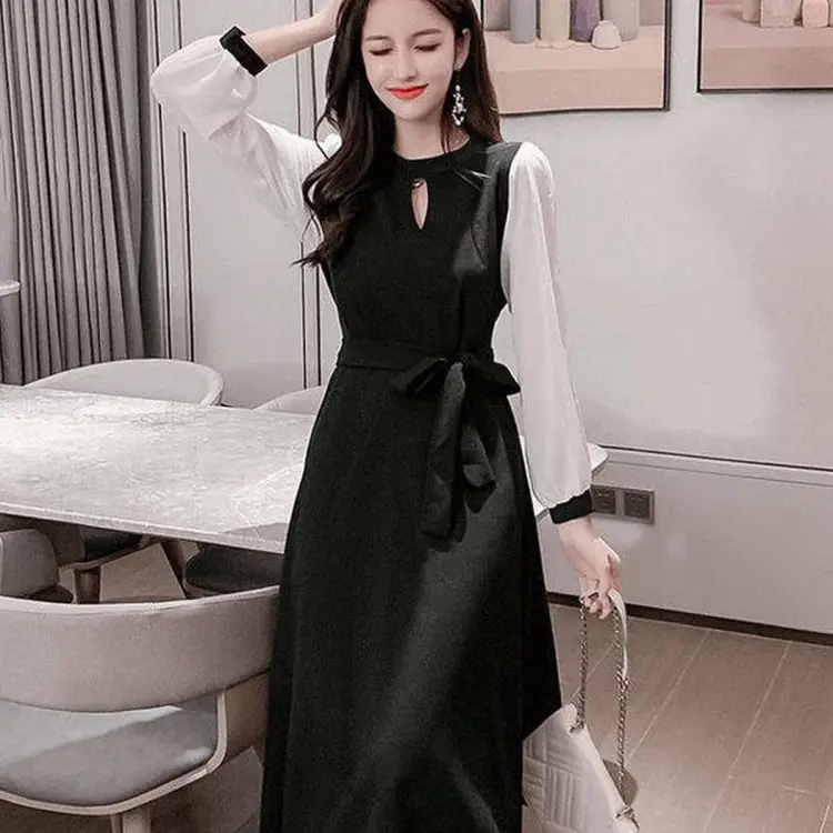 Long sleeve dress Korean style ruffle Womens Fashion Dresses  Sets  Dresses on Carousell