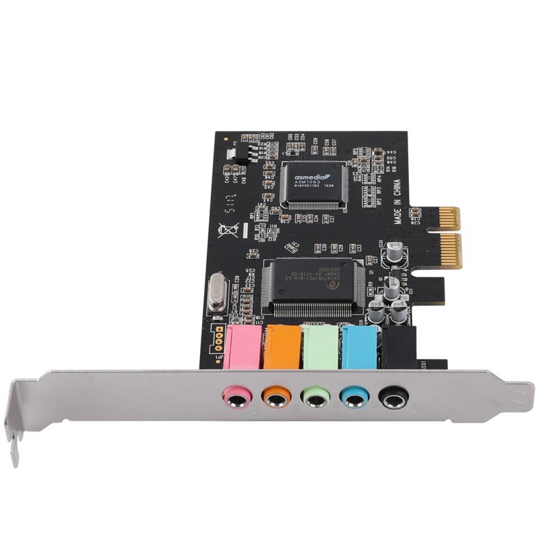 PCIe Sound Card 5.1, PCI Express Surround 3D Audio Card for PC with High Direct Sound Performance & Low Profile Bracket. 