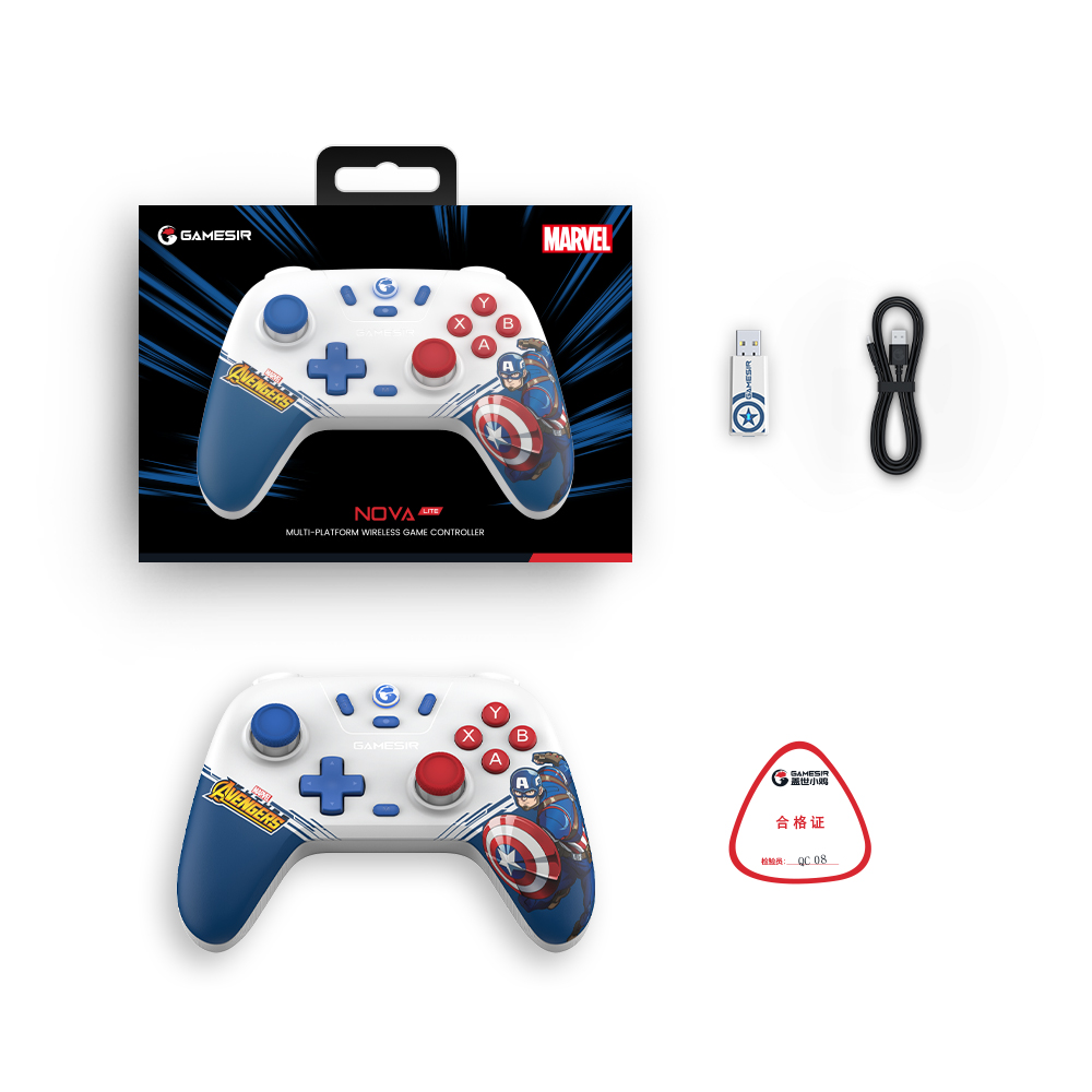 GameSir Nova Lite Switch Controller Gaming Gamepad with Hall Effect for Nintendo Switch iPhone Android Cellphone Captain America. 