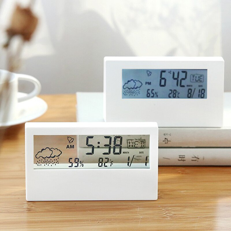 High Quality Electronic LCD Time Display Alarm Clock Lightweight Small
