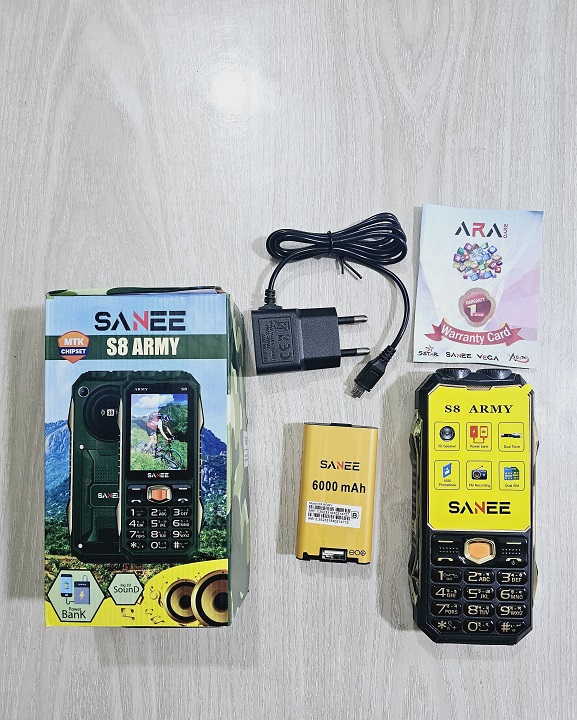 Sanee S8 Army Button Phone 6000mAh Dual Sim. 