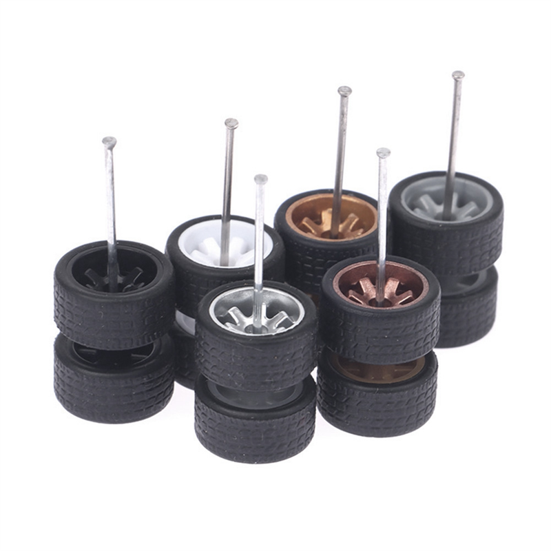 FORIDE 10 Sets 1/64 Offroad Wheels/ Rubber Tires 18.3mm Removable Tire for Wheel 1:64 RC Truck Model Off-Road SUV Random Color. 