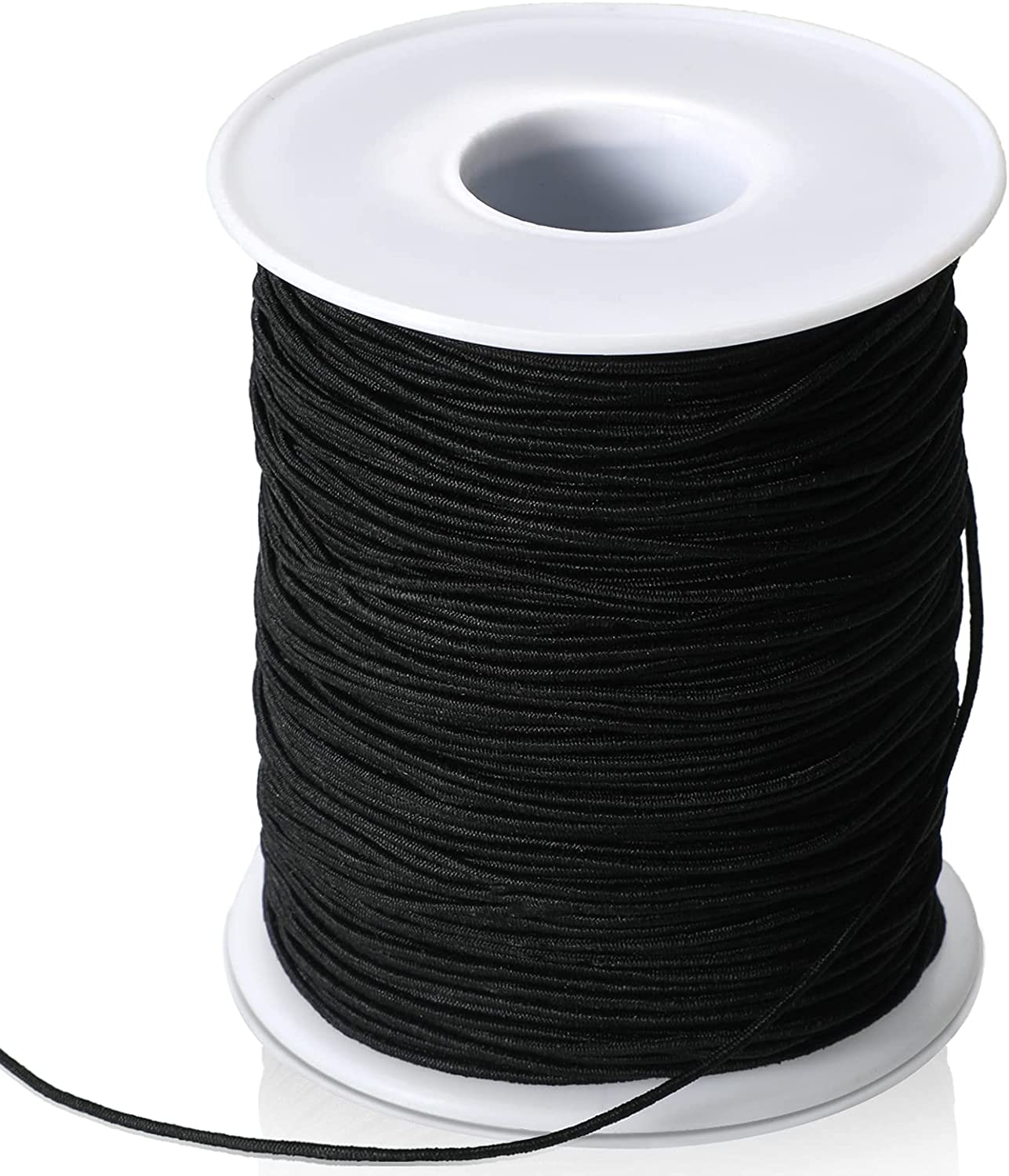 Kaitun 2 mm Elastic Cord Stretch String Elastic Beading Cord Craft Thread for Jewelry Making (Black). 