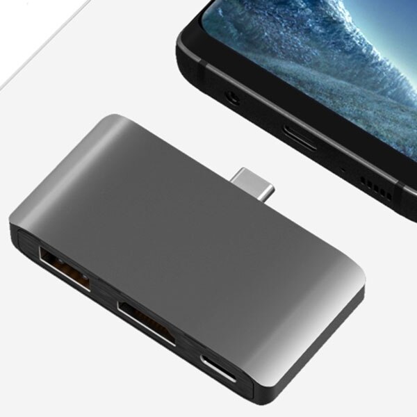 【VisioN Shop】USB C Hub 4K Dex Mode Samsung Galaxy S8/S9 Nintend with PD USB 3.0 Hub Thunderbolt USB-C Dock for Pro(gray). 