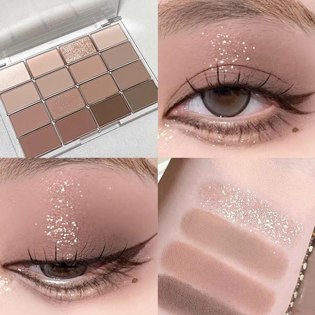 16 Color Korean Eyeshadow Palette Matte Pearlescent Saturation Long Low Earth Lasting Color Eye Palette Eye Shadow Makeup R7. 