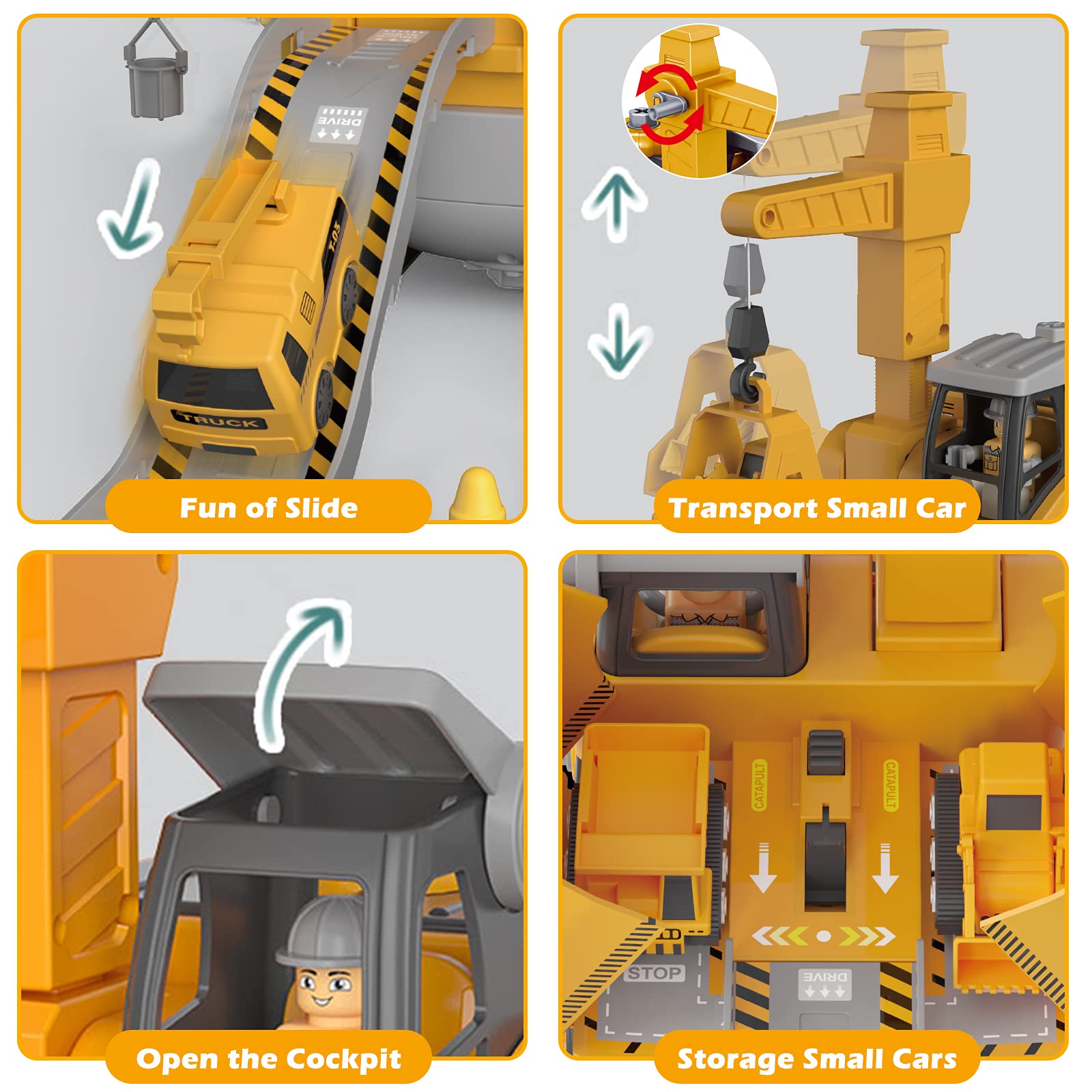 4 In 1 Electr t isassely Loading nloading eformed Engineering ru Excaator For Children ids Education o. 