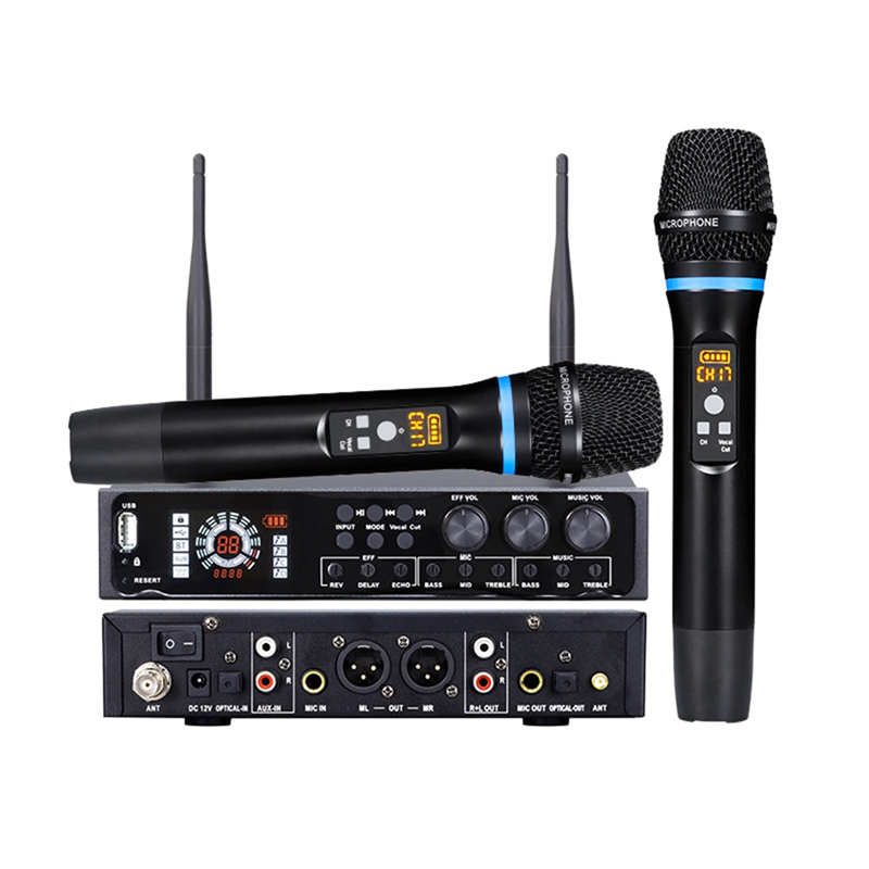 Wireless Microphone System Single Cordless Microphone Set UHF Professional Dynamic Mic Metal for Karaoke Home Church. 