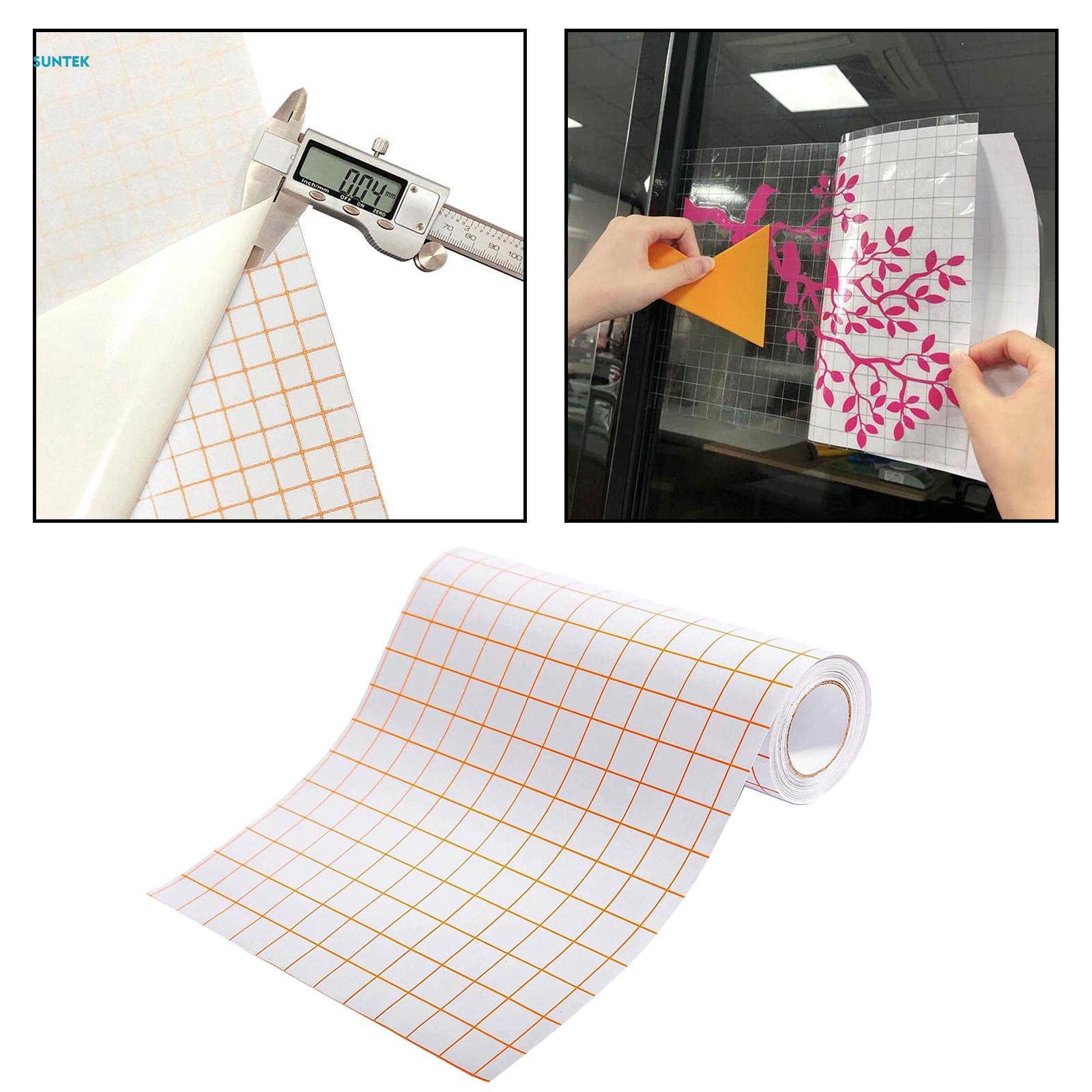 12inch x 5Ft Transfer Tape Paper Contact Paper Roll Orange Alignment Grid