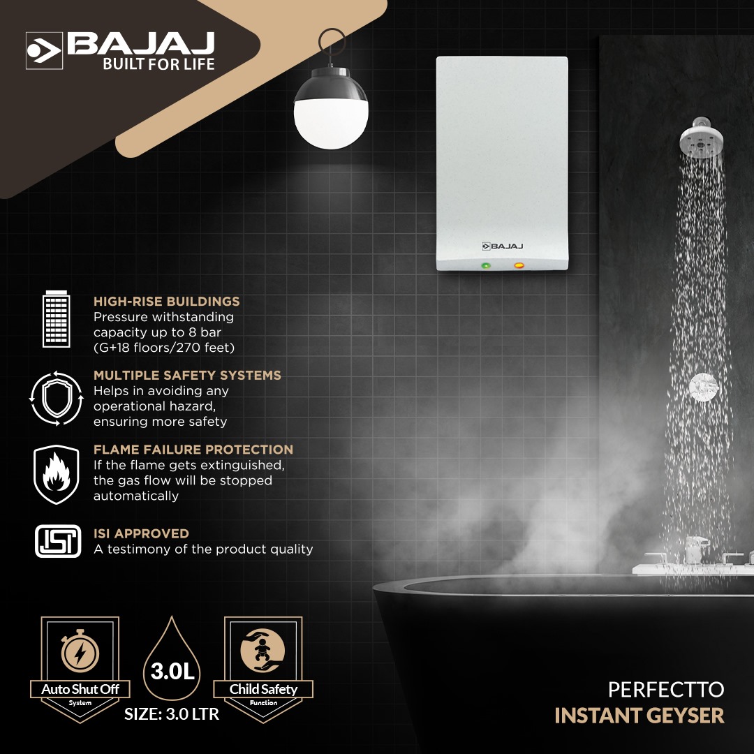 BJ PERFECTTO INSTANT WATER HEATER GEYSER. 