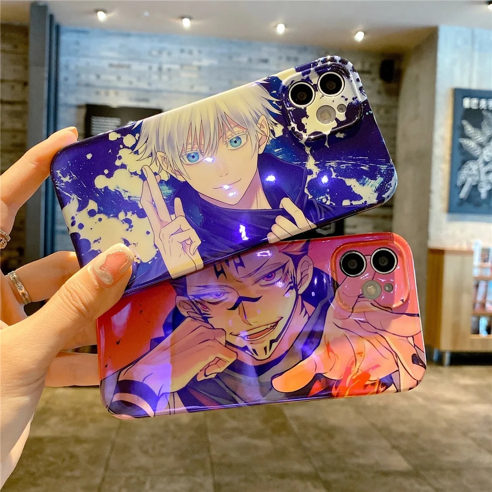 Jujutsu Kaisen Anime Itadori Yuji Ryomen Sukuna Phone Case for iphone 15 14 13 12 Pro Max 11 8 Plus Xs Max XR Blu-ray Soft Cover. 