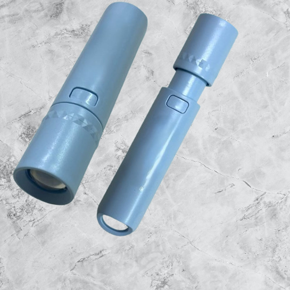 Mini Pocket Rechargeable Zoom LED Torch Light (Light Blue). 